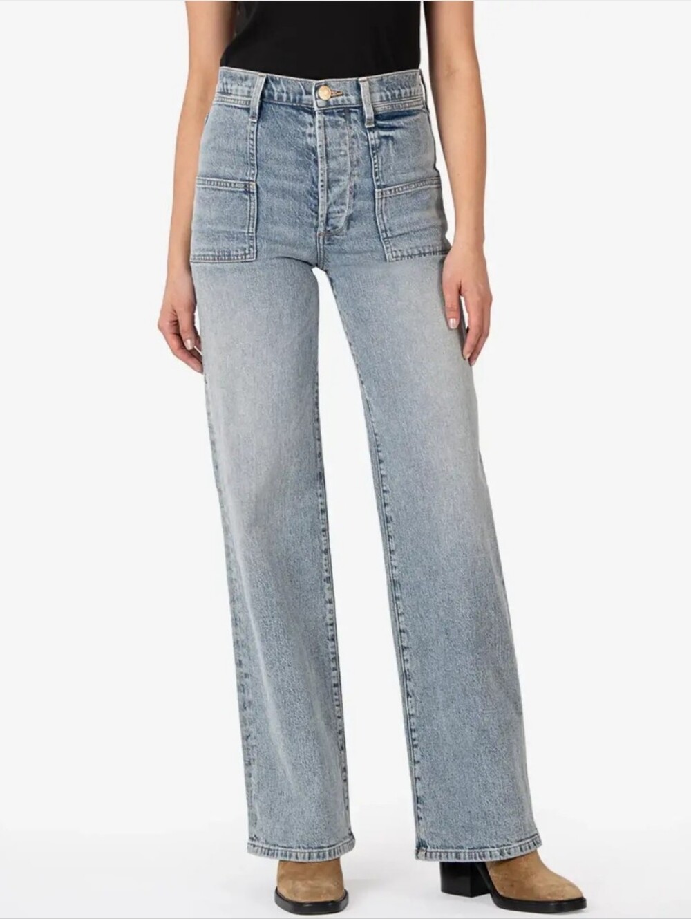 Kut From The Kloth Sienna Wide Leg High Rise Light Wash Women's Jeans sz 6.